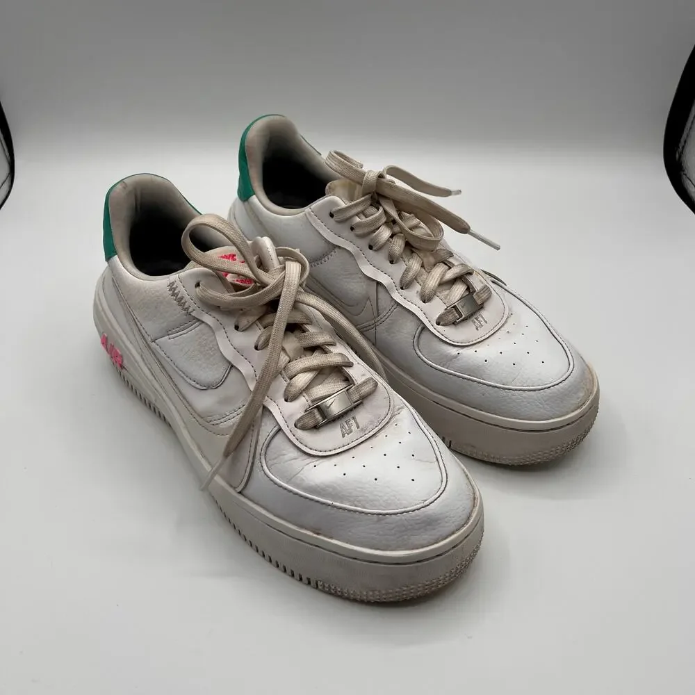 NIKE Air Force 1 PLT.OR.ORM White Jade Pink Womens Sneakers